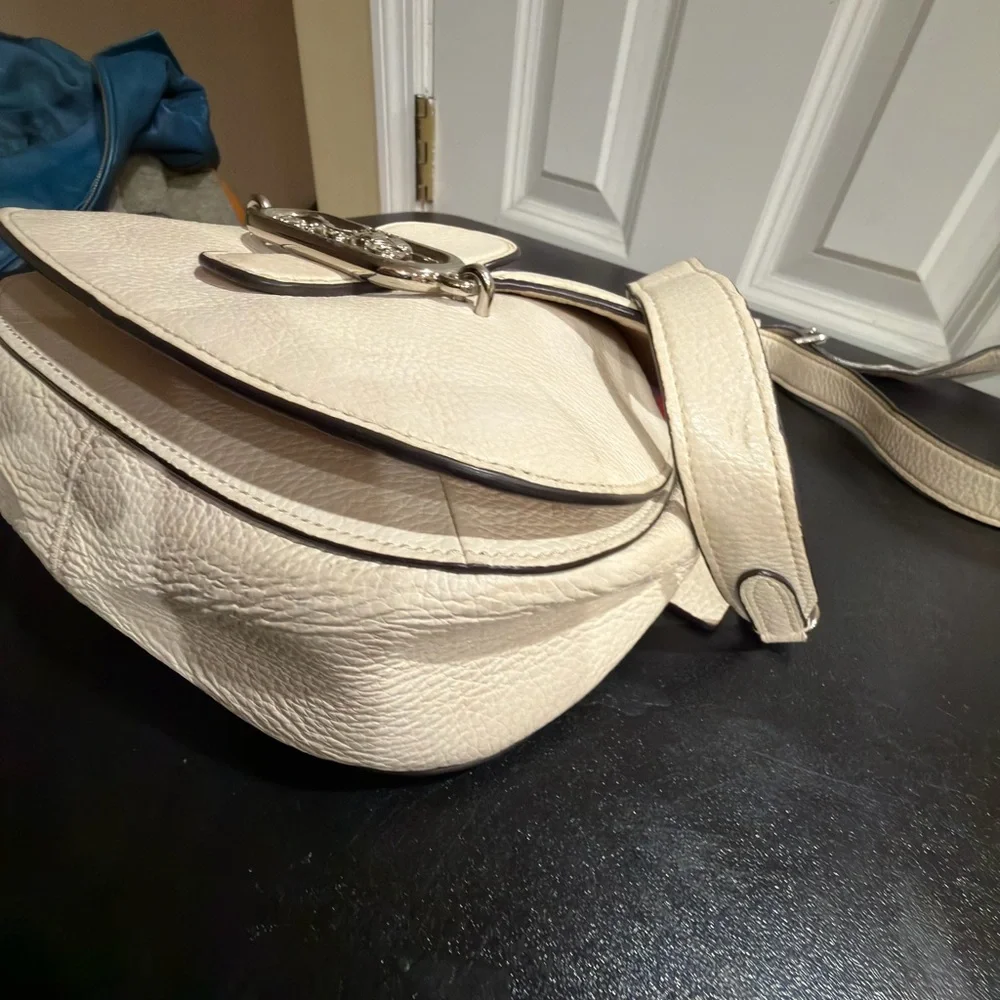 Coach Cream and Olive Crossbody leather jade  Bag 1924